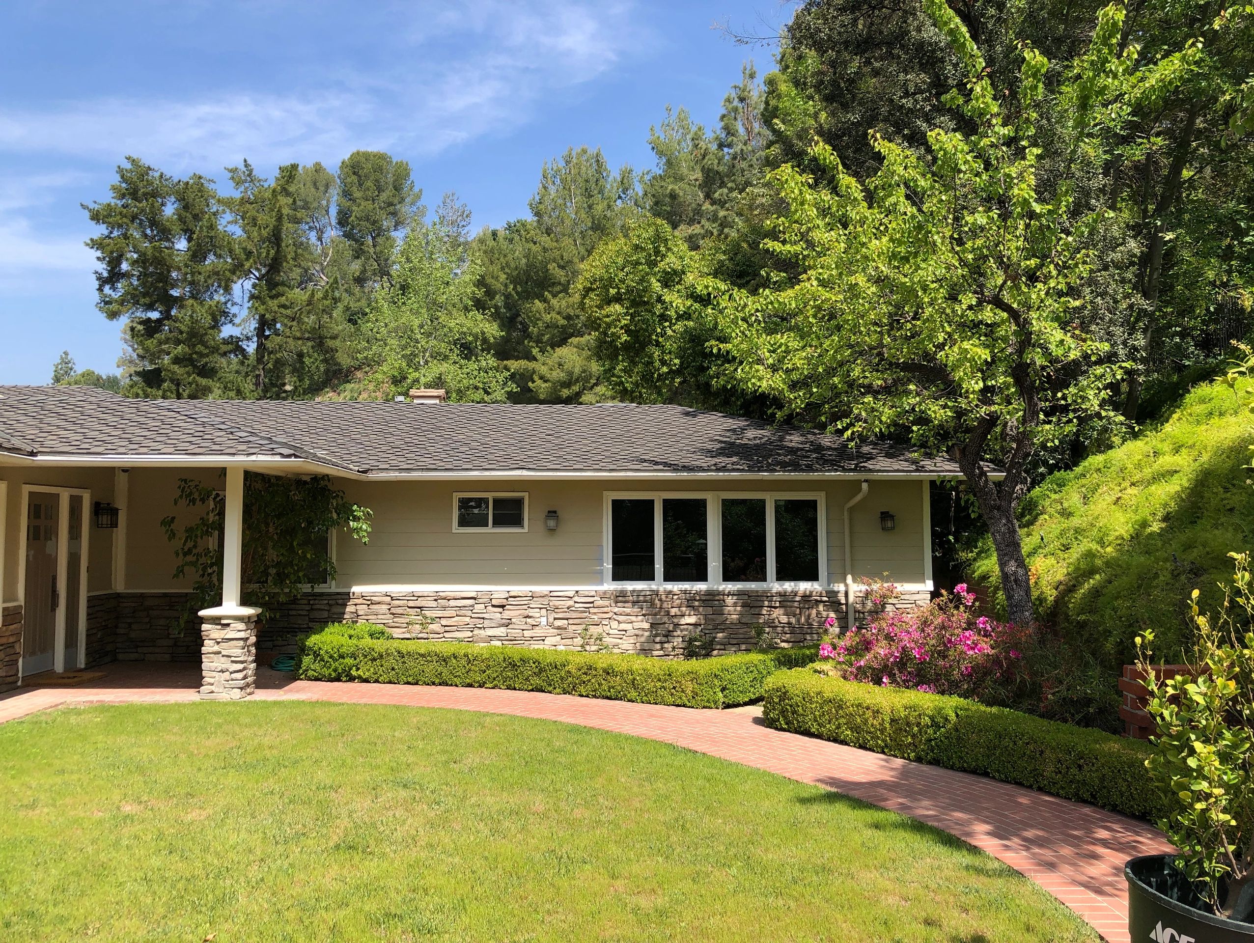New rain gutter system on a home in Monrovia, CA