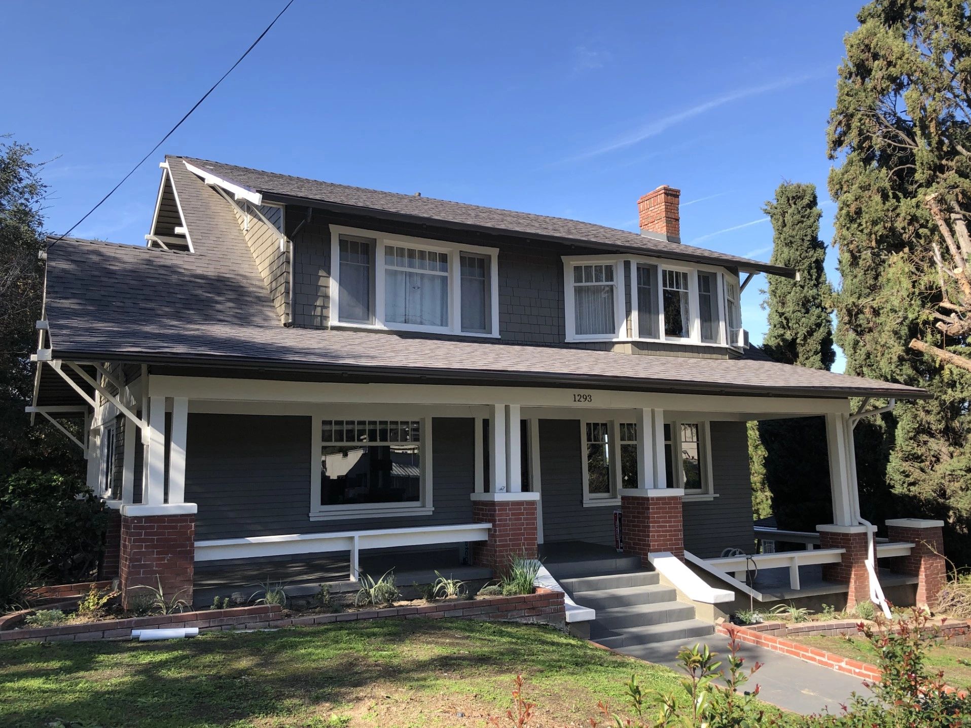 A home near Alhambra, CA with a newly installed rain gutter system