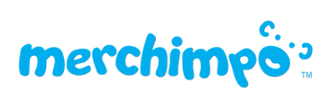 Logo of Merchimpo with a blue playful font and a shopping bag icon.