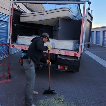 two large mattress in th e truck 