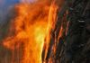 Horsetail Natural Fire Fall YNP