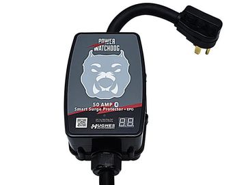 Power Watchdog 50 AMP Smart Surge Protector with a dog logo.
