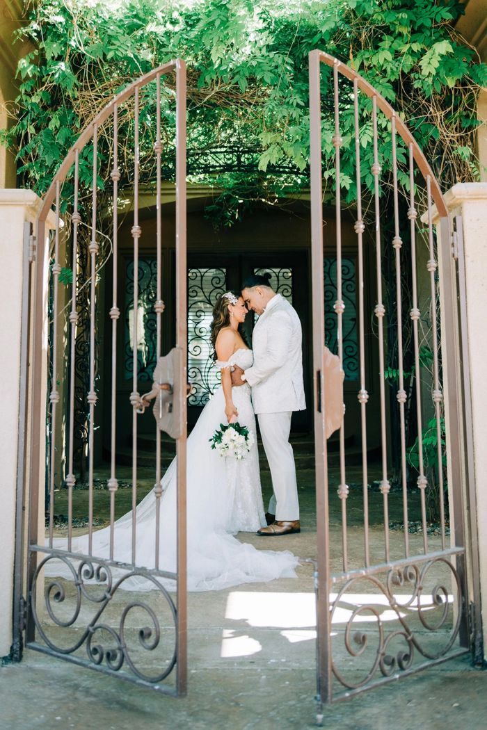 Husband and wife getting married 