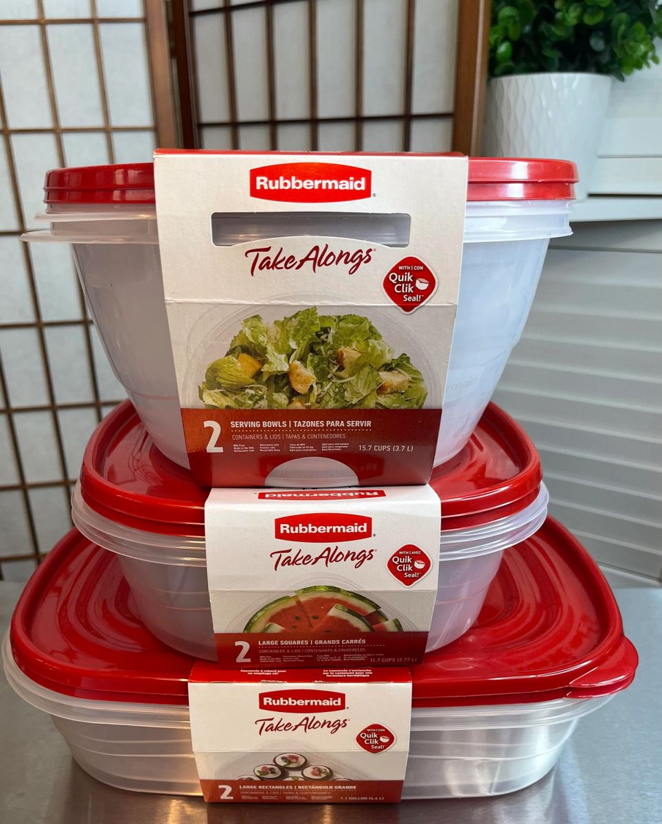 Rubbermaid Take Alongs Containers & Lids, Large, Squares - 2 containers & lids