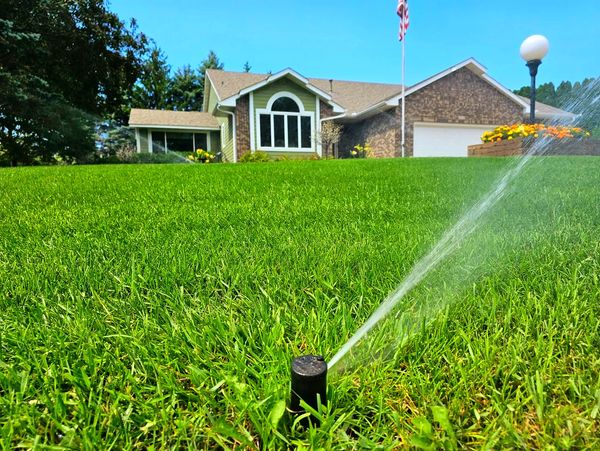 Close up of a sprinkler head installed by Fine Line Irrigation.