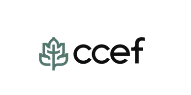 CCEF logo with a stylized leaf symbol and black text.