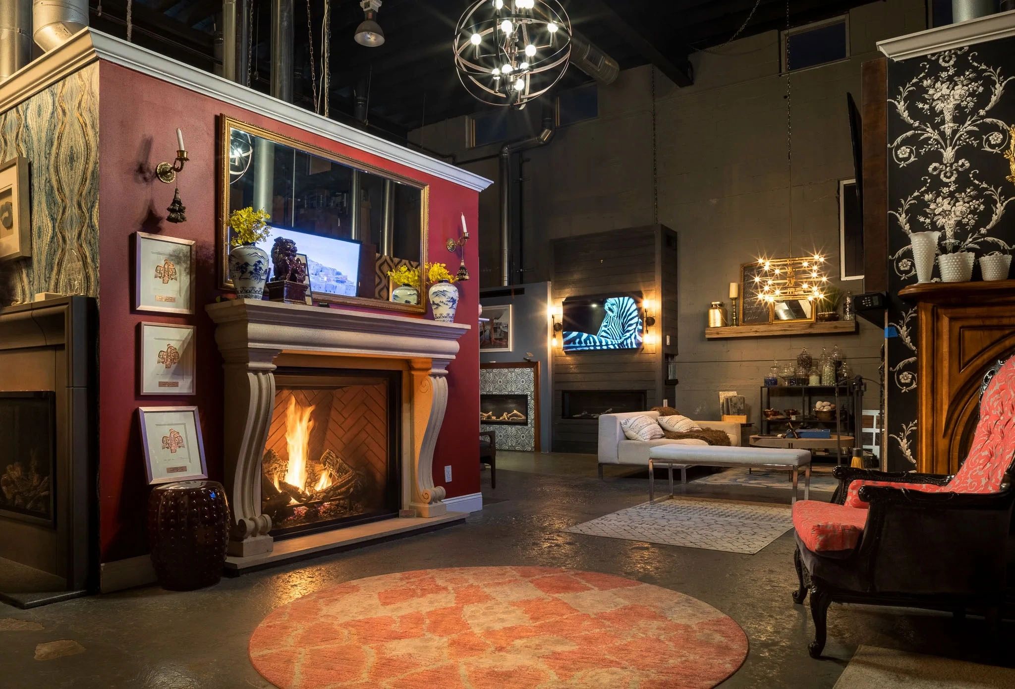 Luxury fireplace showroom