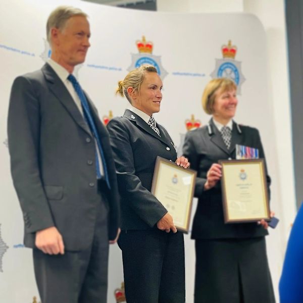 Jill being honoured with a policing award for 23 years of service and investigative leadership.”
