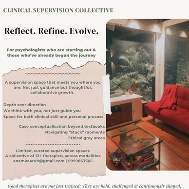 Flyer promoting clinical supervision for psychologists focusing on growth and collaboration.