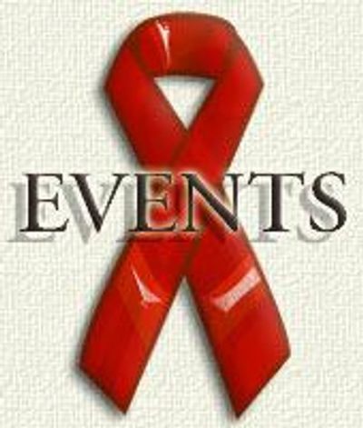  Events text with red awareness ribbon
