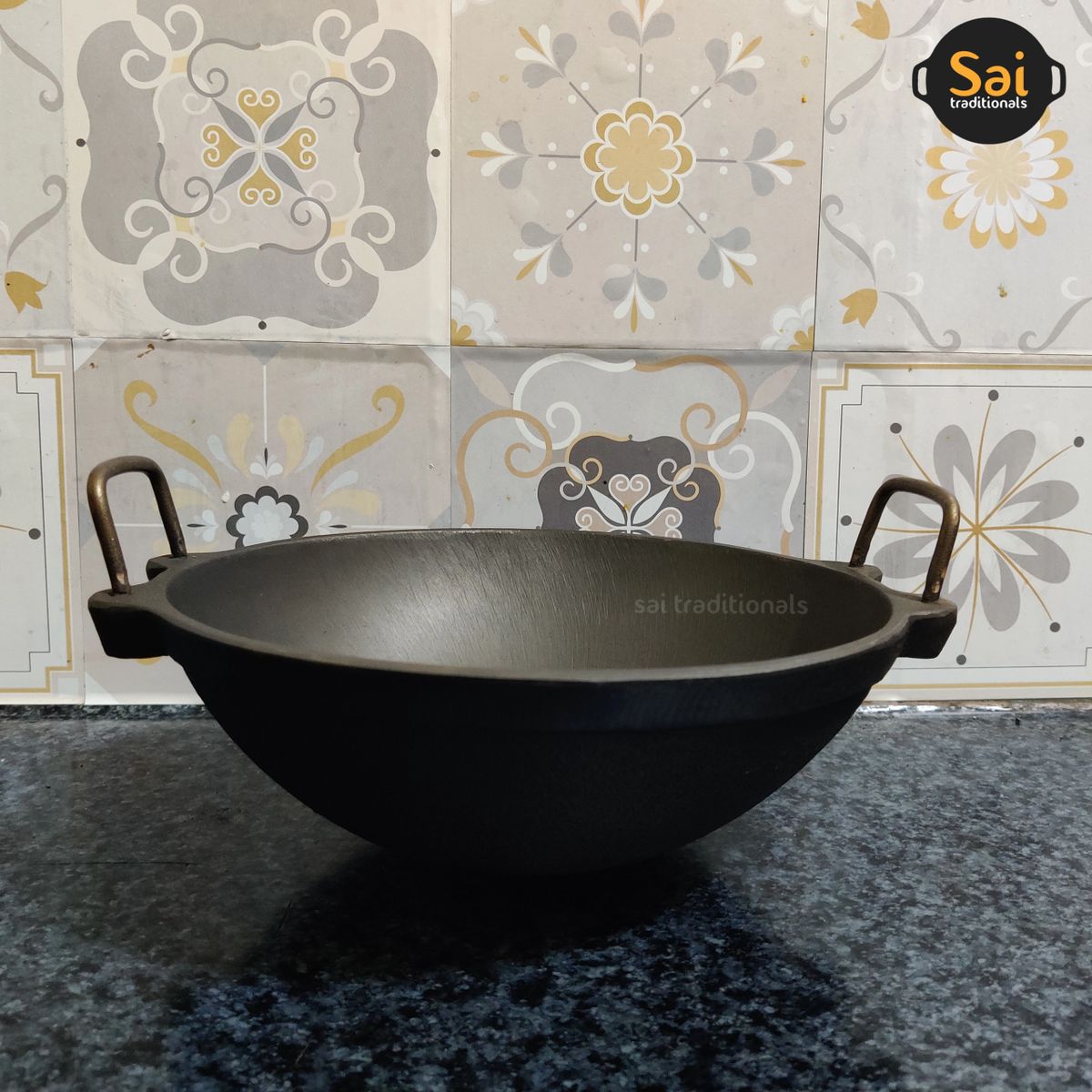 Sai traditionals - CAST IRON SHALLOW KADAI Sai Traditionals Cast