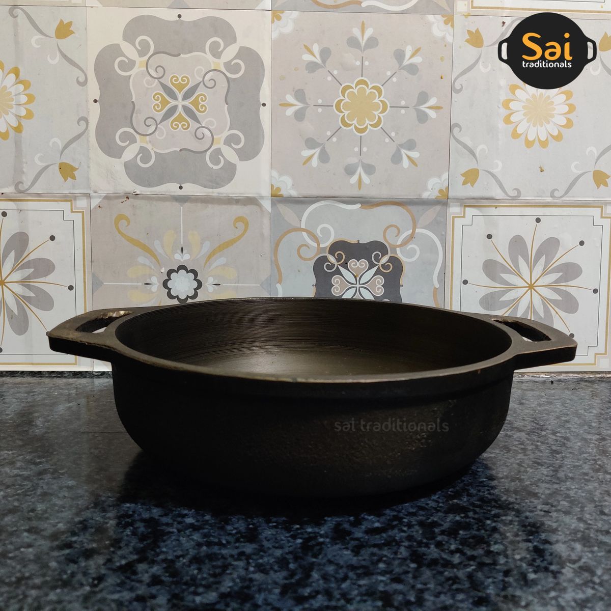 Sai traditionals - CAST IRON SHALLOW KADAI Sai Traditionals Cast