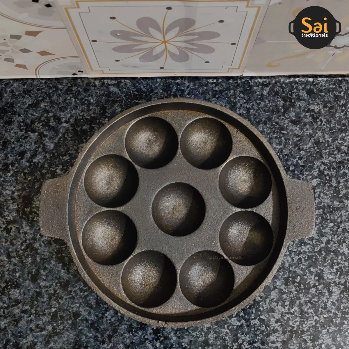 Buy Sai Traditionals Cast Iron Paniyaram Pan