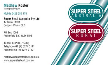 Super Steel Australia Business Card