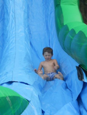 Boy on Water Slide