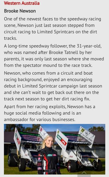 Totally Motorsport welcomes Brooke Newson to Speedway