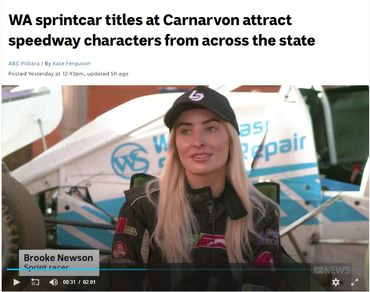 Brooke Newson Interview with ABC news at Carnarvon Speedway