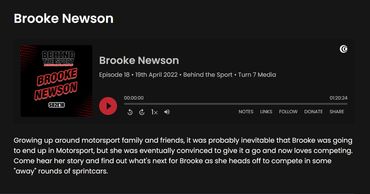 Brooke Newson Behind the Sport Podcast with Shane Lawrie