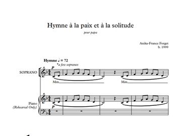 Cover image of composition Hymne à la paix et à la solitude.
