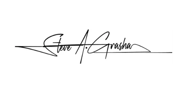 A stylish signature reading 'Steve A. Grasha' in cursive.