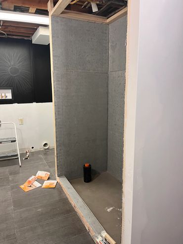 Building a bathroom/laundry room from scratch is hard work.