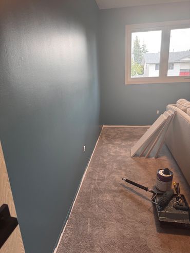 Updating an office with a fresh and bold coat of paint.