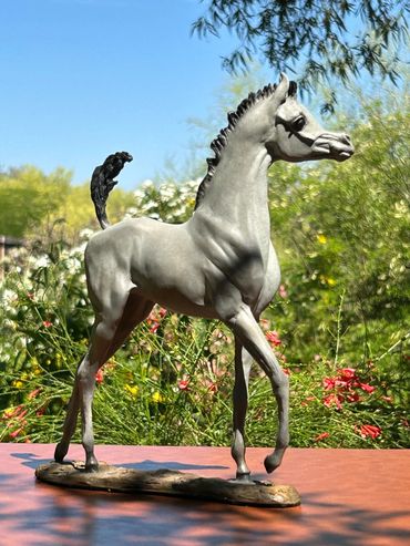 Bronze foal statue