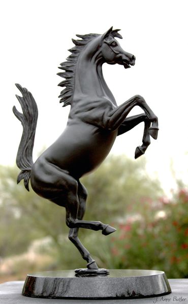   Prancing   Horse Bronze Sculpture   16"  / 41 cm high.