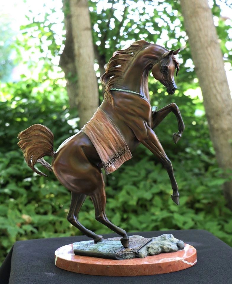 The Legend Arabian Horse Bronze Sculpture. 