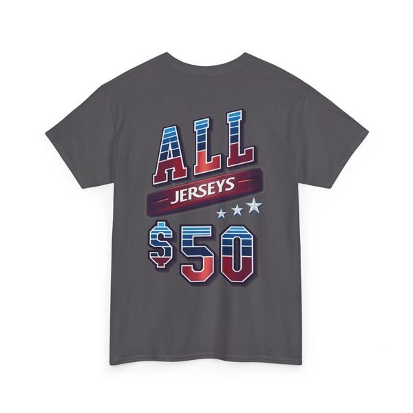 607 JERSEYS - (front & back) - ALL jerseys $50 - Unisex Heavy Cotton Tee