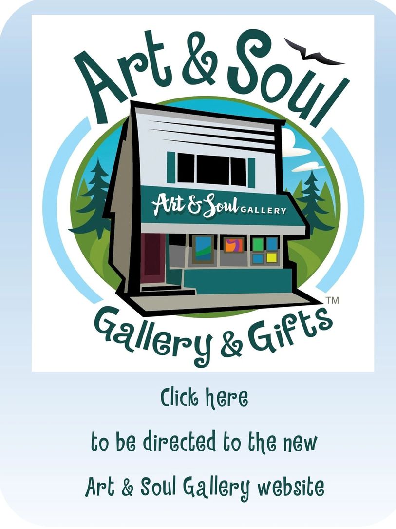 Logo of Art &amp; Soul Gallery &amp; Gifts featuring a stylized building and nature elements.