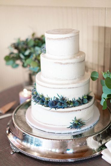 Wedding cake with thistle. 