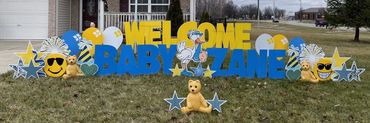 Baby Announcement Yard Sign with Bears in Greenwood Indiana