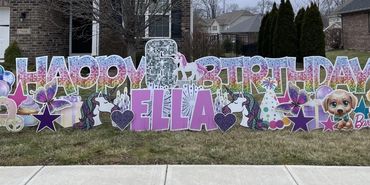 Disco Happy Birthday Yard Sign in Perry Township and Southport