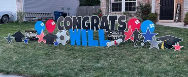 Congrats Graduation yard sign display in Indianapolis and Greenwood.  