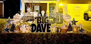 Classic Gold Large Number Birthday Yard Sign in Indianapolis Indiana and Greenwood, Fishers