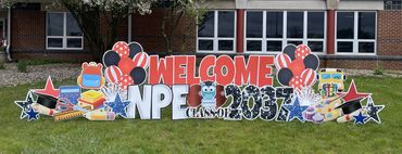 Kindergarten yard sign at New Palestine Elementary School New Palestine Indiana