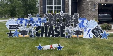 graduation yard sign yard greeting in Indianapolis. Franklin Central High School colors.