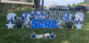 Blue Franklin Central High School Graduation Yard Sign Indianapolis Indiana.