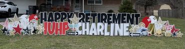 Happy Retirement Yard Sign Greenwood and Indianapolis Indiana