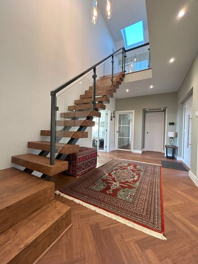Steel and timber open tread stair in home renovation