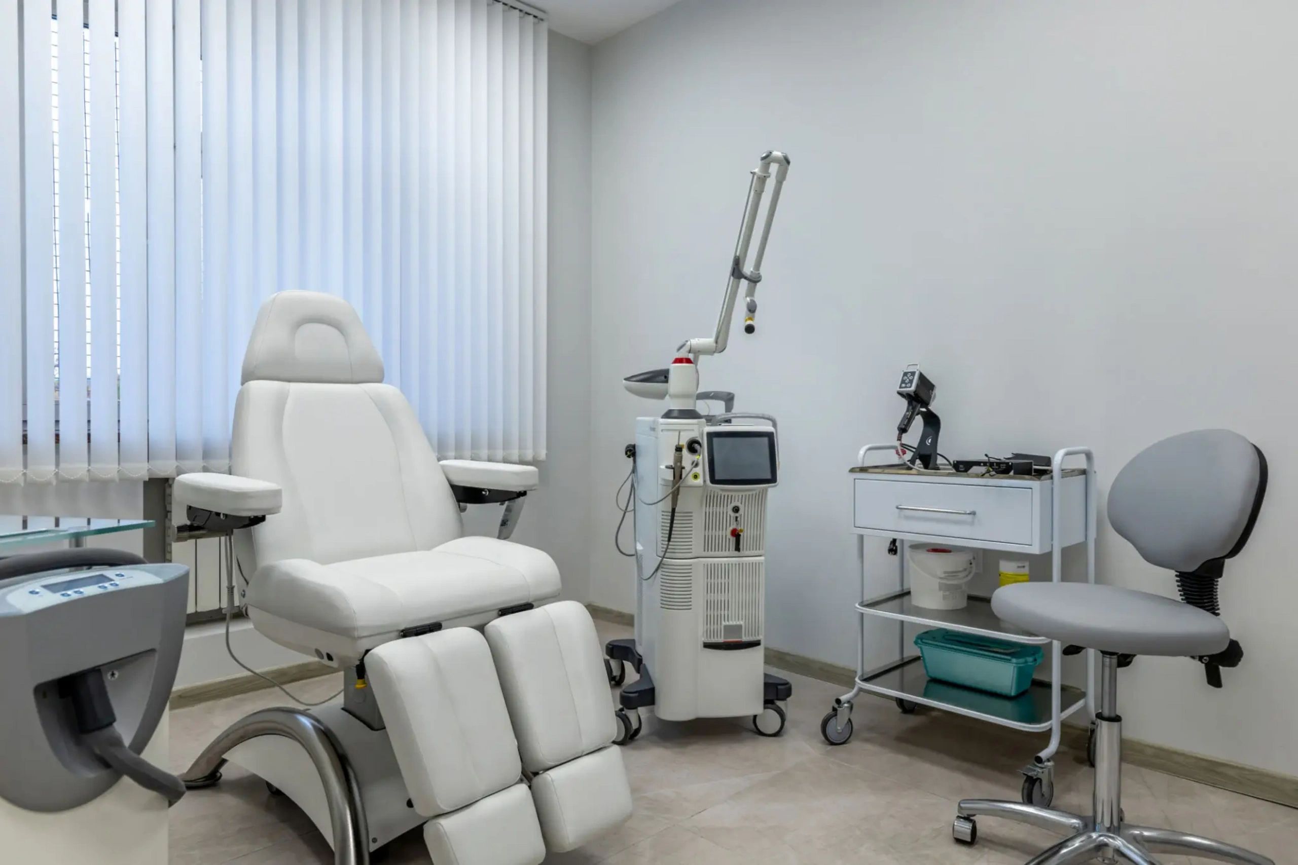 Clean, professional medical spa treatment room with neutral tones at Precise Medical Solutions in Columbia