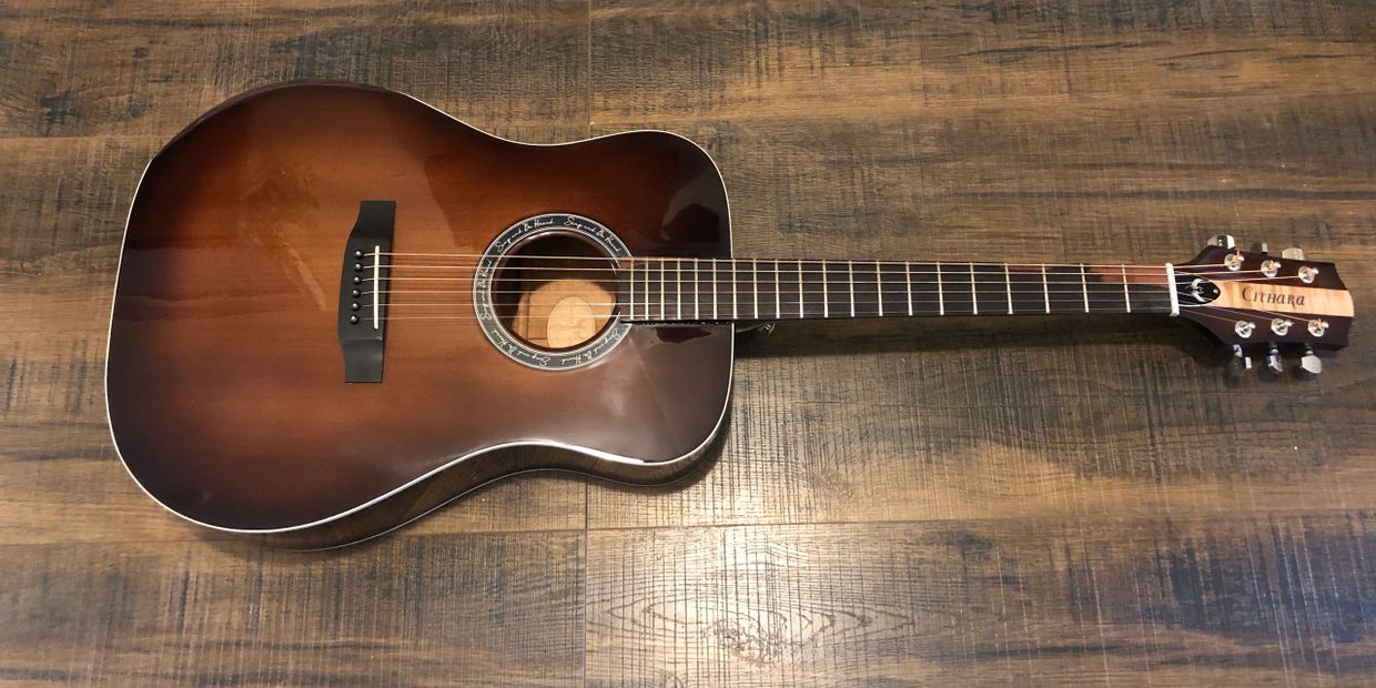 Kalsey Kulyx's standard acoustic dreadnought by Cithara Guitars.