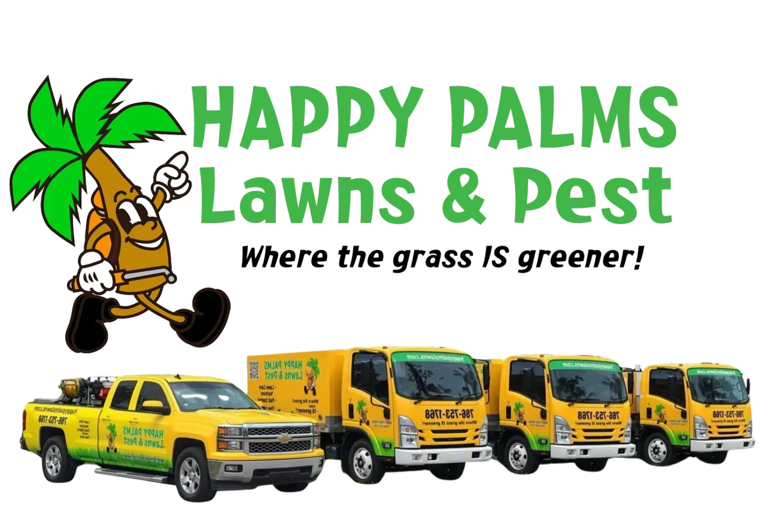 Company logo with 4 trucks