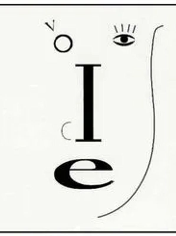 Typography art forming a human face.