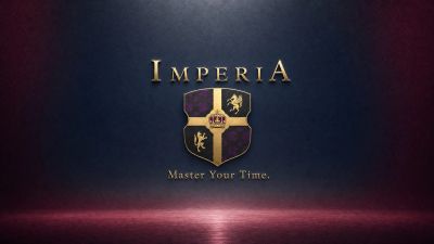 Imperia logo with crest and motto.