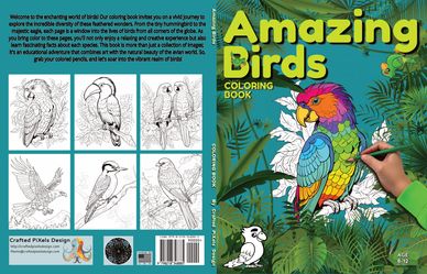 Amazing Birds VOL 1. Coloring book by Crafted Pixels Design.