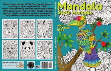 Mandala Style Animals VOL 1. Coloring book by Crafted Pixels Design.