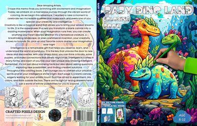 Baby Dino Land. Coloring book by Crafted Pixels Design.