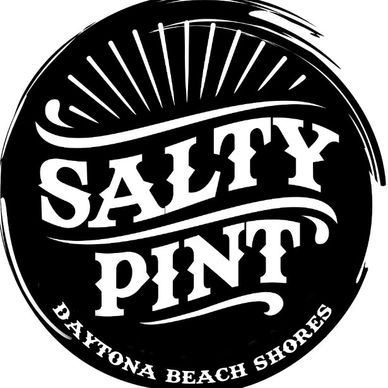 Salty Pint logo with bold text and beach reference.